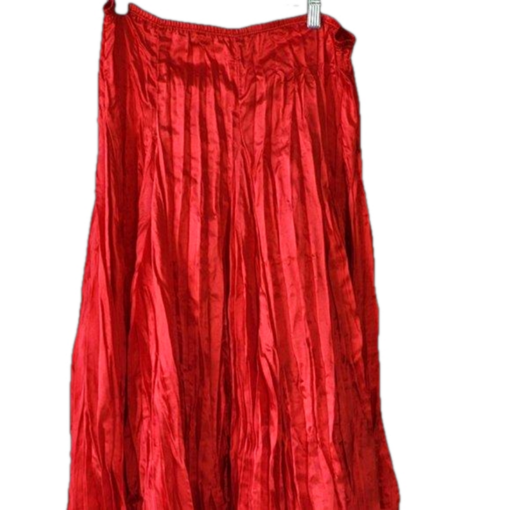Fancy Swirly Red Broomstick (Dance) Skirt, sz M